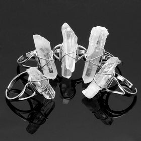 Natural Clear Crystal Quartz Ring