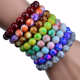 Natural Stone Glass Beads Bracelet