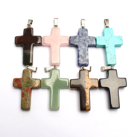 Natural Stone Cross Pendants