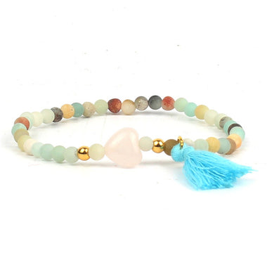 Natural Stone Boho Tassel Bracelet